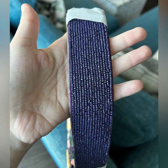 NWT Sol and Mer Floral Purple Beaded Women's Bag - Picture 3 of 8